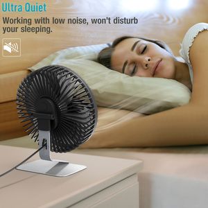 Ventilateur de bureau USB de 6 pouces avec 4 vitesses, silencieux, flux d'air puissant, inclinaison réglable à 90 degrés, mini clip pour utilisation sur le bureau, la table ou le bureau - Product Image 3