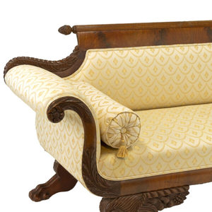 Chaise Lounge <b>Sofa</b> Made Of Mahogany Wood High Quality With Upholstery and Brown Color For Indoor Use. - Product Image 3