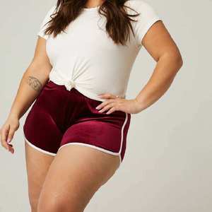 Shorts pour femmes en coton et lin, couleur unie, boutons, taille élastique, coupe droite, mode, avec poches, taille mi-haute - Product Image 5