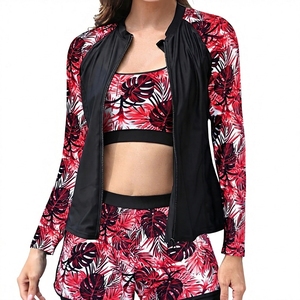 <b>Women's</b> Rashguard Set Long Sleeve UPF50 Sun Protection Top <b>Shorts</b> <b>Swimming</b> Beachwear Compression Shirt Front Logo Eco-Friendly - Product Image 1
