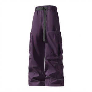 Pantalones Deportivos Casuales Rectos para Hombre, Talla Grande, AMIB SPORTS, 100% Poliéster, Tela Twill, Transpirables, Ecológicos, Peso Medio - Product Image 1
