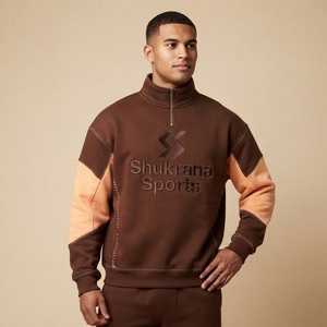 Nouvelle Arrivée 2027 Ensemble de sweats à capuche évasés vintage streetwear avec demi-fermeture éclair, effet délavé et usé, et logos brodés inversés personnalisés - Product Image 1
