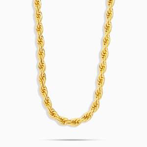 Gold <b>Rope</b> <b>Chain</b> Necklace Classic Unisex Everyday Wear - Product Image 5