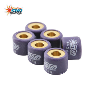 Rouleaux de variateur de course SUN RACING MIO 100 15x12mm 9G, noyau en laiton, accélération fluide, réglage CVT, fabrication taïwanaise, 6 pièces - Product Image 1