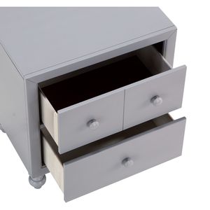 Comodino Moderno Grigio con Piedini Torniti e Cassetti con Pomelli in Legno - per Camere da Letto Contemporanee - Product Image 6
