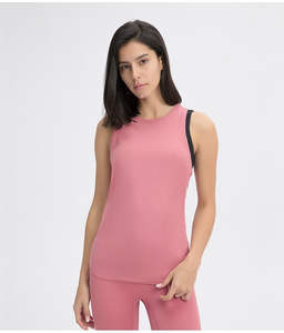 Camiseta sin mangas de punto acanalado de color sólido de alta calidad para mujer, estilo vintage de verano. - Product Image 6