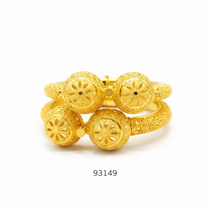 Bracelets larges de luxe en alliage de zinc plaqué or 24 carats avec zircon, motif floral gravé, tendance, pour femme, cadeau de fiançailles haut de gamme, pièce maîtresse - Product Image 4