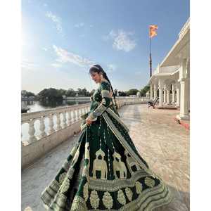 Designer <b>Wedding</b> <b>Dresses</b> Embroidered Lehenga Choli with Sequence Work - Product Image 3