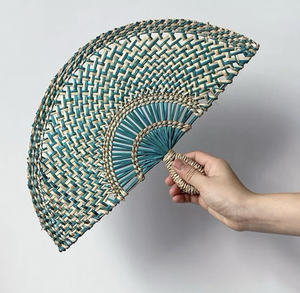 Éventail artisanal vietnamien en jonc de mer, en fibres naturelles, outil de refroidissement, décoration murale, cadeau d'été, souvenir - Product Image 4