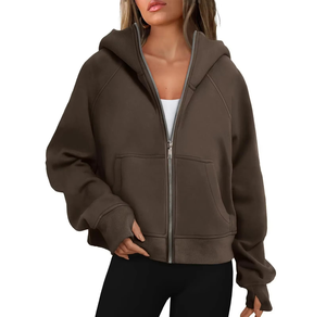 Sudaderas con Cremallera para Mujer, las Más Vendidas, Impresión Personalizada, Venta al Por Mayor de Fábrica, Transpirables, 100% Algodón, Diseño de Hombros Caídos para Invierno - Product Image 5