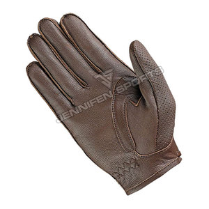 Gants de moto 100% cuir de chèvre perforé, à doigts entiers, compatibles écran tactile, coupe-vent, unisexes, pour la moto en extérieur - Product Image 2