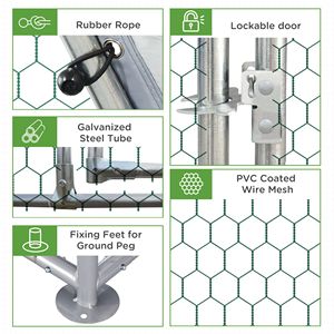Grande Pollaio Piatto con Recinzione Accessibile, Casetta per Galline da Esterno con Recinto Metallico Impermeabile Anti-UV, Usato - Product Image 5