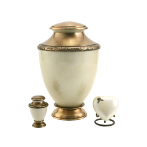 Urnes funéraires en aluminium en gros pour cendres humaines, urne funéraire en métal rouge cramoisie pour adulte avec bande gravée argentée, pot à cendres - Product Image 3