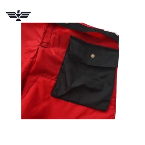 Pantalon de travail de sécurité haute visibilité rouge et noir pour hommes avec bandes réfléchissantes, pantalon de sécurité renforcé pour les travaux forestiers - Product Image 4