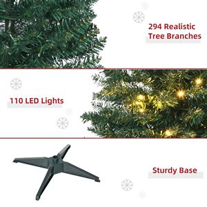 Albero di Natale Artificiale Noble Fir Sottile Pre-Illuminato da 1,5 Metri con 110 Luci LED Bianco Caldo, 294 Punte Realistiche, Verde - Product Image 2