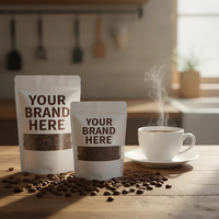 Sacs Doypack personnalisés imprimés sur mesure, service OEM, en papier kraft recyclé noir de qualité alimentaire, avec fermeture éclair et fenêtre, pour pizza, 15 ans d'expérience en usine