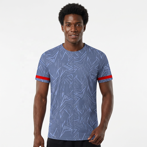 Men's Sublimation Printed T-<b>Shirt</b> O-Neck Short Sleeve <b>Geometric</b> Pattern Quick Dry Sporty Regular Fit Knitted Polyester Jersey - Product Image 4