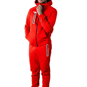 Chándal amarillo con capucha para hombre, con cremallera completa, color sólido, informal, para correr, con bolsillos laterales, para otoño - Product Image 5
