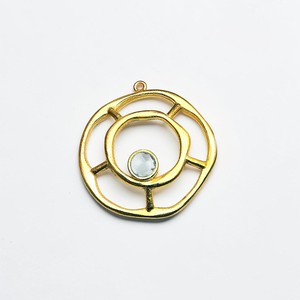 Colgante Geométrico de Aleación Chapado en Oro con Cuarzo Transparente Engastado en Bisel, Estilo Vintage Unisex - Product Image 1