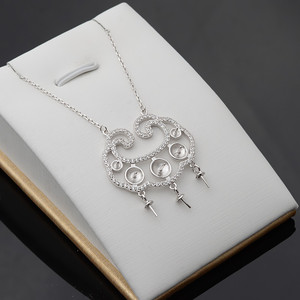 สร้อยคอเงินแท้ S925 แบบล็อค 8 เม็ด สำหรับผู้หญิง พร้อมตัวล็อคป้องกันเด็ก ชุดอุปกรณ์ทำเครื่องประดับมุก DIY  อะไหล่เครื่องประดับกึ่งสำเร็จรูป - Product Image 1