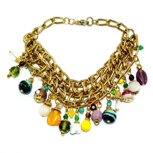 Women's Bohemia Gold Plated Chain <b>Bracelet</b> With Colorful <b>Beads</b> Multi Strand Stackable Jewelry - Product Image 1