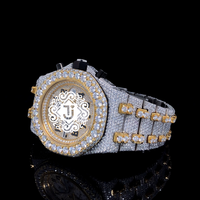 Montre de luxe en acier inoxydable avec diamants Moissanite glacés et mouvement mécanique, édition limitée pour hommes et soirées, à prix avantageux