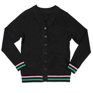Make Your Custom Good Quality V-Neck for Sorority/Fraternity/Schools/Colleges/Universities Logo Knitted <b>Cardigans</b> <b>Sweaters</b> - Product Image 2
