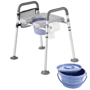 "4-in-1 Hospital Bedside Commode <b>Chair</b> 500 Lbs Capacity <b>Padded</b> Seat & Armrest Detachable" - Product Image 1