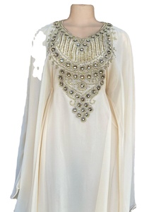 ดูไบ farasha kaftan สวยสีแดง kaftan มุสลิมแบบดั้งเดิม caftan ลูกปัดหินทํางานมือทํางาน kaftan โมร็อกโกออกแบบ kaftan2024 - Product Image 1