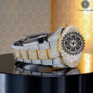 Charm_Jewells Luxury Stainless Steel <b>Watch</b> Round Case 38mm Analog Quartz Sapphire Crystal <b>Diamond</b> Encrusted Women's Fashion - Product Image 3