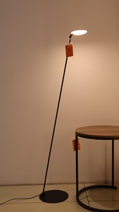 Lampe de sol minimaliste en métal, abat-jour rond blanc, hauteur réglable, LED blanc froid 3500K, base E27, éclairage intérieur - Product Image 2