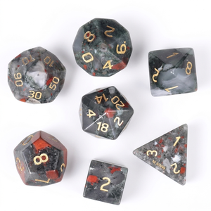 High quality stone dice Africa Bloodstone natural <b>crystal</b> reiki healing gemstones Engraved custom dice <b>set</b> Vikings <b>crystal</b> - Product Image 4