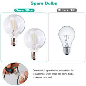 Guirlande lumineuse LED extérieure en forme de globe, options 25FT/50FT, 25 ampoules pour lampes décoratives de jardin et de terrasse - Product Image 6