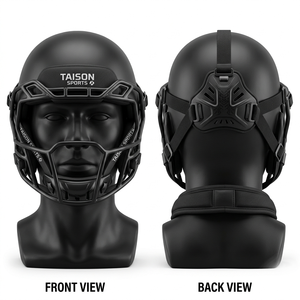 Máscara de Fútbol Americano Premium de 320 GSM con Revestimiento de PU y Acolchado de Espuma, Color Negro Mate, Logotipo Personalizado con Transferencia Térmica - Product Image 1