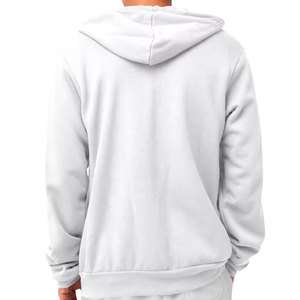 Modèle de sweat-shirt blanc à fermeture éclair intégrale pour homme, de qualité supérieure, pour impression graphique personnalisée - Product Image 3