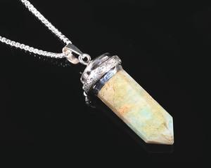 Colgante de Plata de Ley 925 con Cuarzo en Forma de Lápiz y Cadena de Plata |   Collar de Cristal de Cuarzo Natural |   Joyería de Piedras Preciosas al por Mayor - Product Image 4