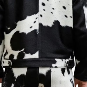 Chaqueta de Cuero con Pelo de Vaca, Ropa Casual Vintage, Chaqueta Personalizada de Pelo de Vaca Natural para Mujer, Abrigo de Moda de Cuero Genuino de Lujo - Product Image 5
