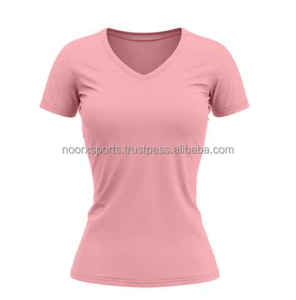 เสื้อยืดฟิตเนสแห้งเร็วคอวีสำหรับผู้หญิงใส่ในฤดูร้อนพิมพ์โลโก้เป็นมิตรกับสิ่งแวดล้อม - Product Image 5