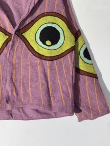 Chaqueta Suzani Bordada con Ojo Turco Morado TNT – Abrigo Boho Hecho a Mano para Festivales – Diseño Abierto - Product Image 5