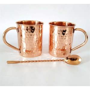 Moscow Mule Copper <b>Mugs</b> Set Hammered Finish 16oz Metal Beer Cup Food Grade Pure Solid Copper <b>Mug</b> Bulk Wholesale Cocktail Cups - Product Image 3