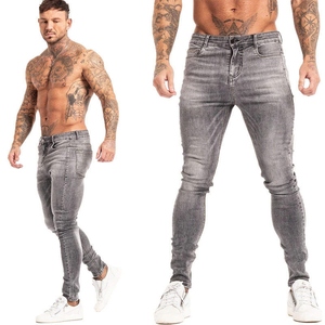 Jean baggy droit pour homme 100 % coton, imprimé vintage, en denim respirant, coupe mi-skinny, avec logo personnalisé, tricoté mi-hauteur, collection automne - Product Image 4