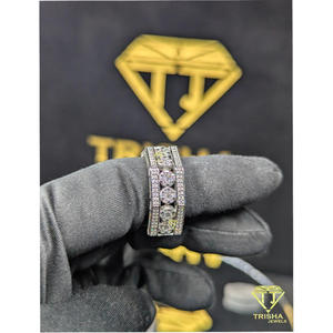 Bague de luxe pour homme en diamant de laboratoire, argent sterling 925, entièrement sertie, pour les acheteurs en gros par Trisha Jewels - Product Image 4