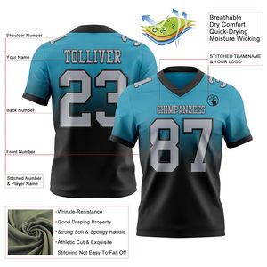 Camiseta de Fútbol Americano Juvenil, Mezcla de Spandex, Impresión Digital, Nombre y Número del Equipo Personalizados, Proveedor de Fábrica, Ropa Deportiva - Product Image 6