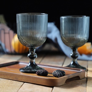 Chinese <strong>Glass</strong> <strong>Cups</strong> Manufacturers Vertical Stripe Wine <strong>Glasses</strong> Goblet <strong>Amber</strong> Purple <strong>Glass</strong> Wine <strong>Glasses</strong> for Bar Party or Wedding - Product Image 2