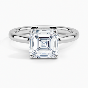 Bague BOJ 71 en argent 925, taille Asscher, avec halo de griffes, solitaire en moissanite 2 carats couleur D VVS1 certifiée GRA, prix bas - Product Image 1