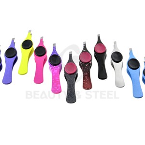Pinzas para Vello Facial de Punta Inclinada Multicolor Vibrante con Agarres Suaves y Cómodos y Cuerpos Metálicos Duraderos - Product Image 3