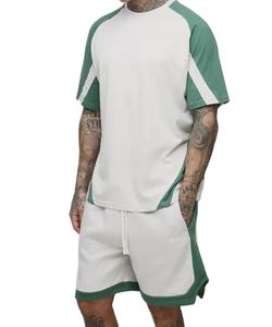 Vêtements d'été de haute qualité pour hommes, décontractés, bicolores, col rond, manches courtes, coupe ample, légers pour l'extérieur - Product Image 1