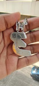 Pendentif de luxe numéro 3 en argent sterling 925 avec moissanite taille brillant rond pour homme - Product Image 2