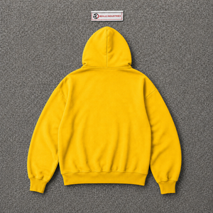 Yellow Oversized Zip Up Hoodie <b>Men</b> Streetwear Distressed <b>White</b> Letter Print Drop Shoulder Full Zipper Hooded <b>Sweatshirt</b> Causal - Product Image 6