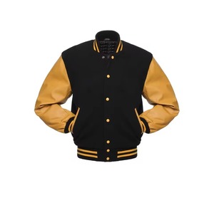 Chaqueta Varsity de Béisbol para Hombre, con Letras Bordadas en Chenille, Logotipo Personalizado, Manga de Cuero, Azul, Lana - Product Image 1